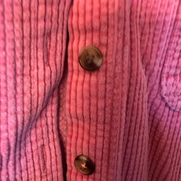 L.L. Bean women’s pink corduroy button down 3/4 sleeve shirt. XL. 100% cotton - Picture 2 of 8